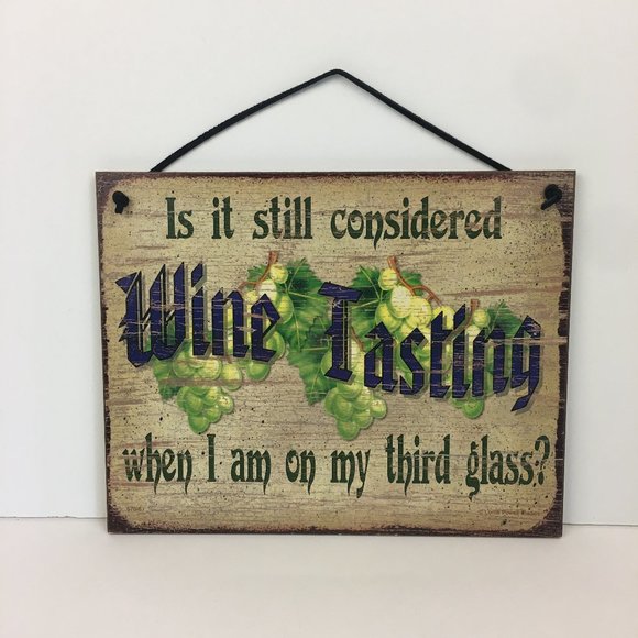 Funny Quote Wine Sign 8x10 Humor Bar Drinking - Picture 1 of 13